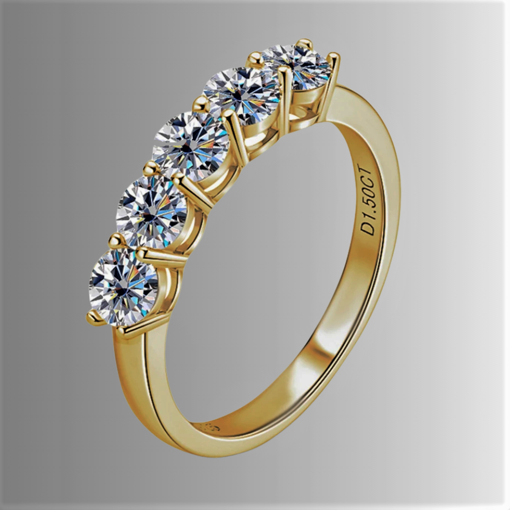 Fedine a due Punte con Moissanite D Color VVS1