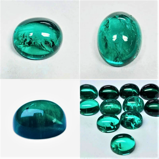 Smeraldi Colombiani Lab Grown Taglio Cabocon Ovale