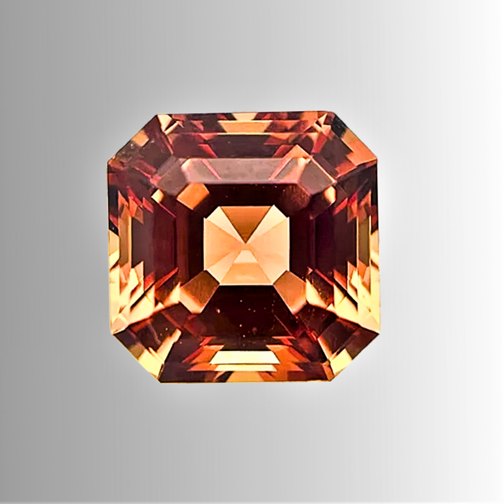 Zaffiro Arancio Lab Grown Taglio Asscher Certificato
