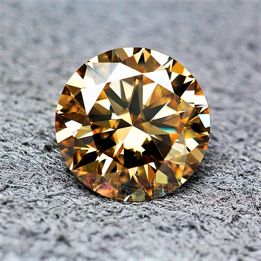 Moissanite Champagne Taglio Brillante Certificata