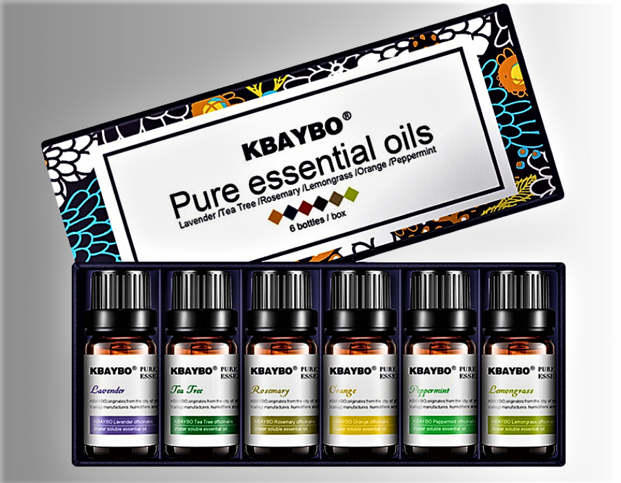 Set de 6 Aceites Esenciales Vegetales Orgánicos para Aromaterapia y Masaje