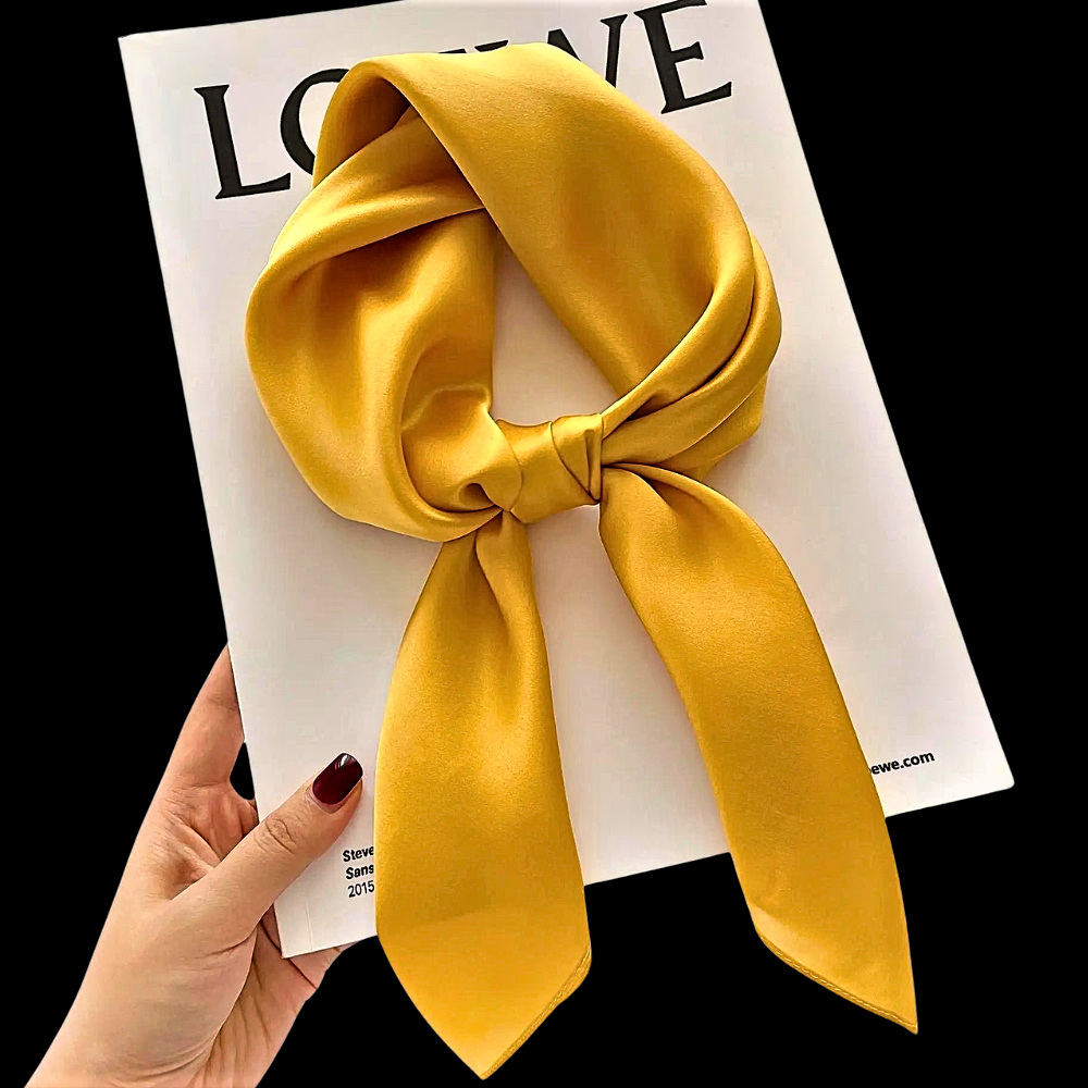 Foulard in Satin di Seta Tinta Unita