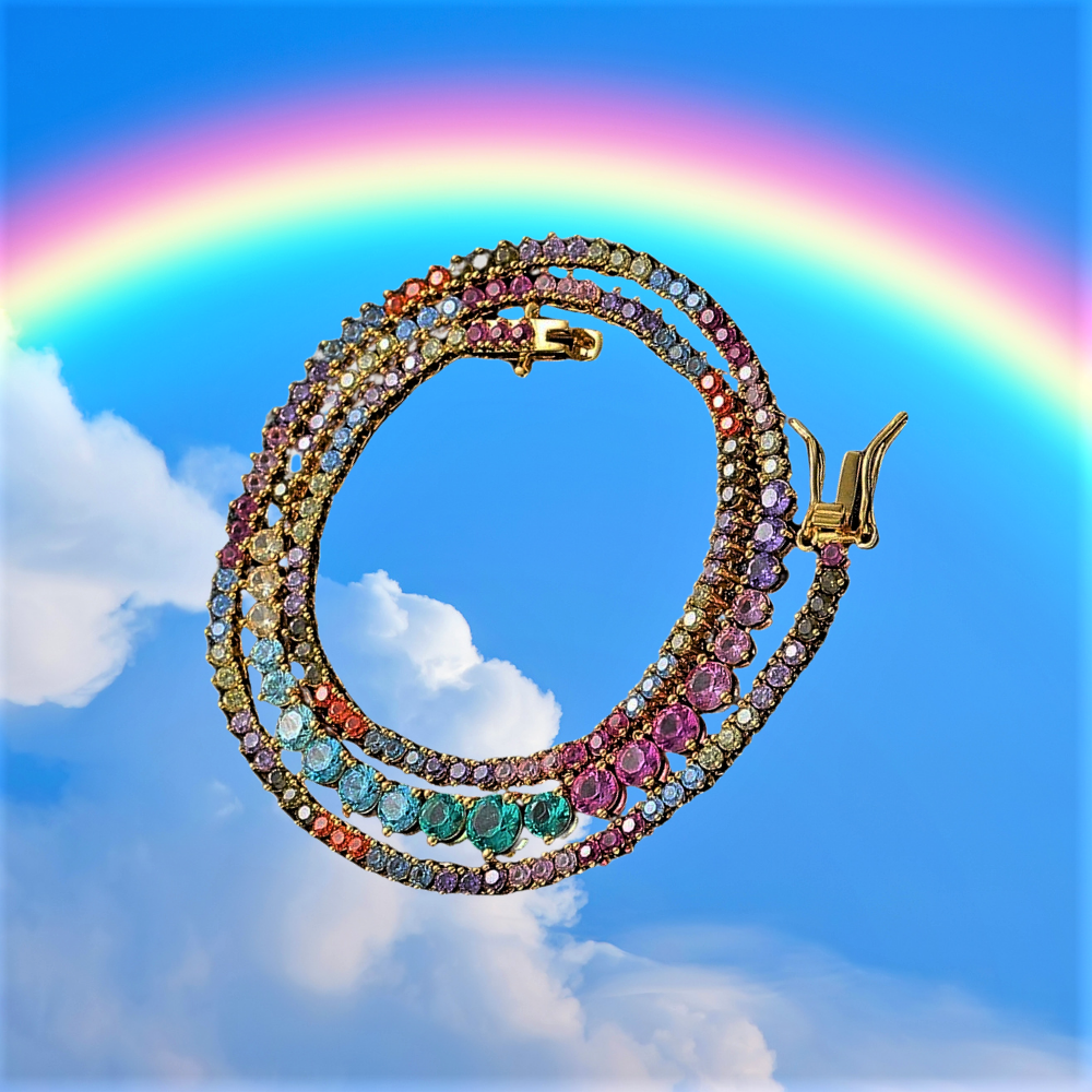 Collar de tenis "Multicolor": un arcoíris brillante para tu outfit