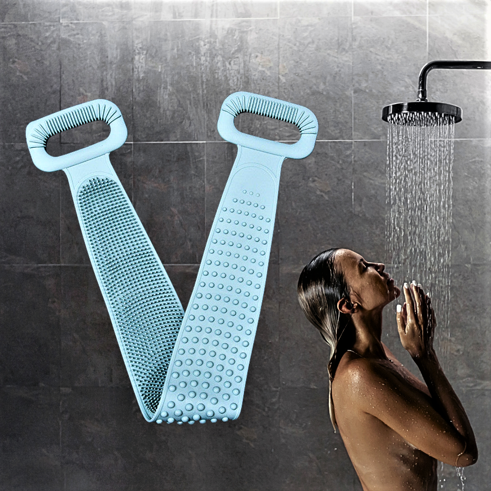 Cepillo de baño/masaje de silicona de doble superficie