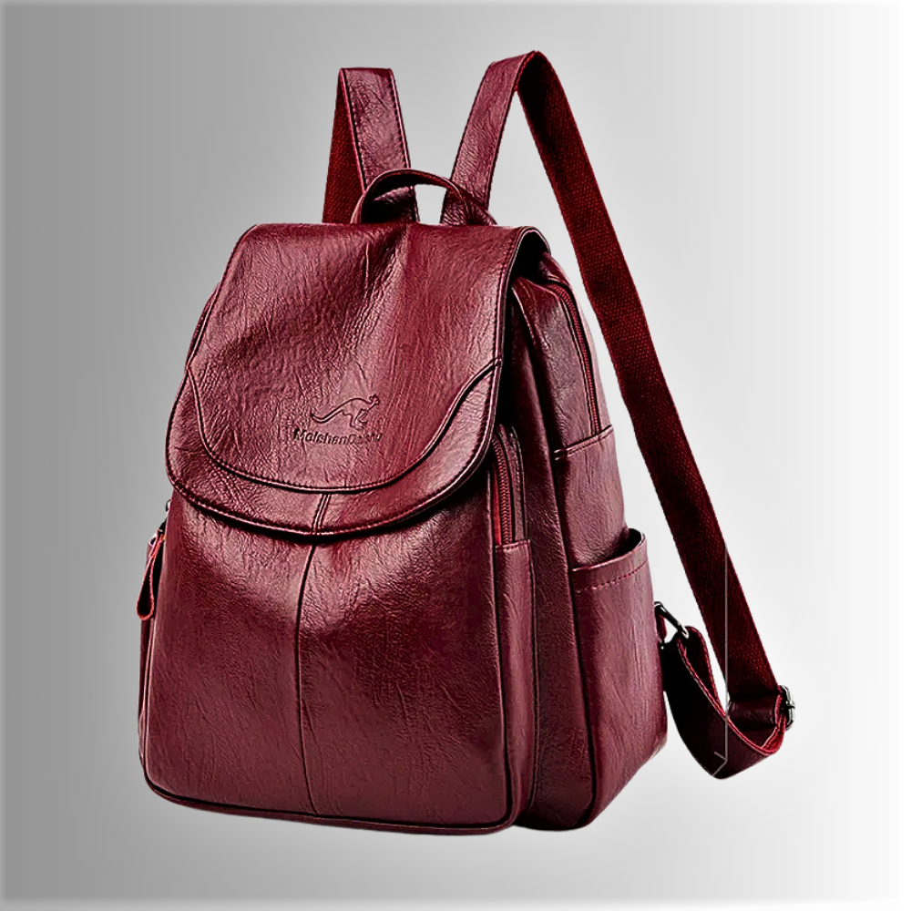 Mochila de piel de oveja grabada: clase y elegancia