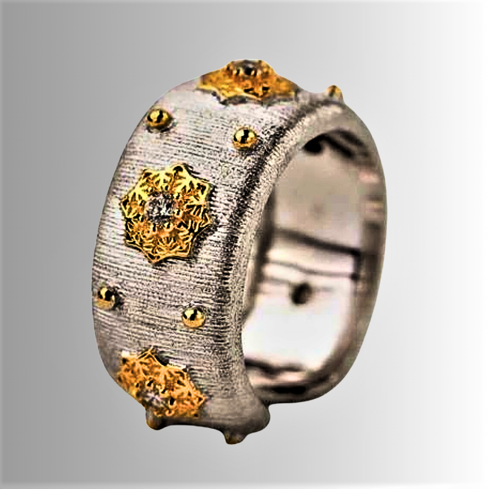 Anillo "Copo de Nieve" Maestría en Orfebrería Italiana