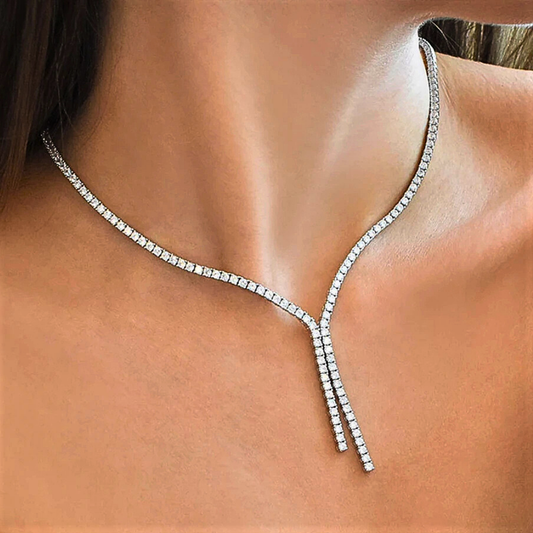 Collana Tennis Pendente con Moissaniti