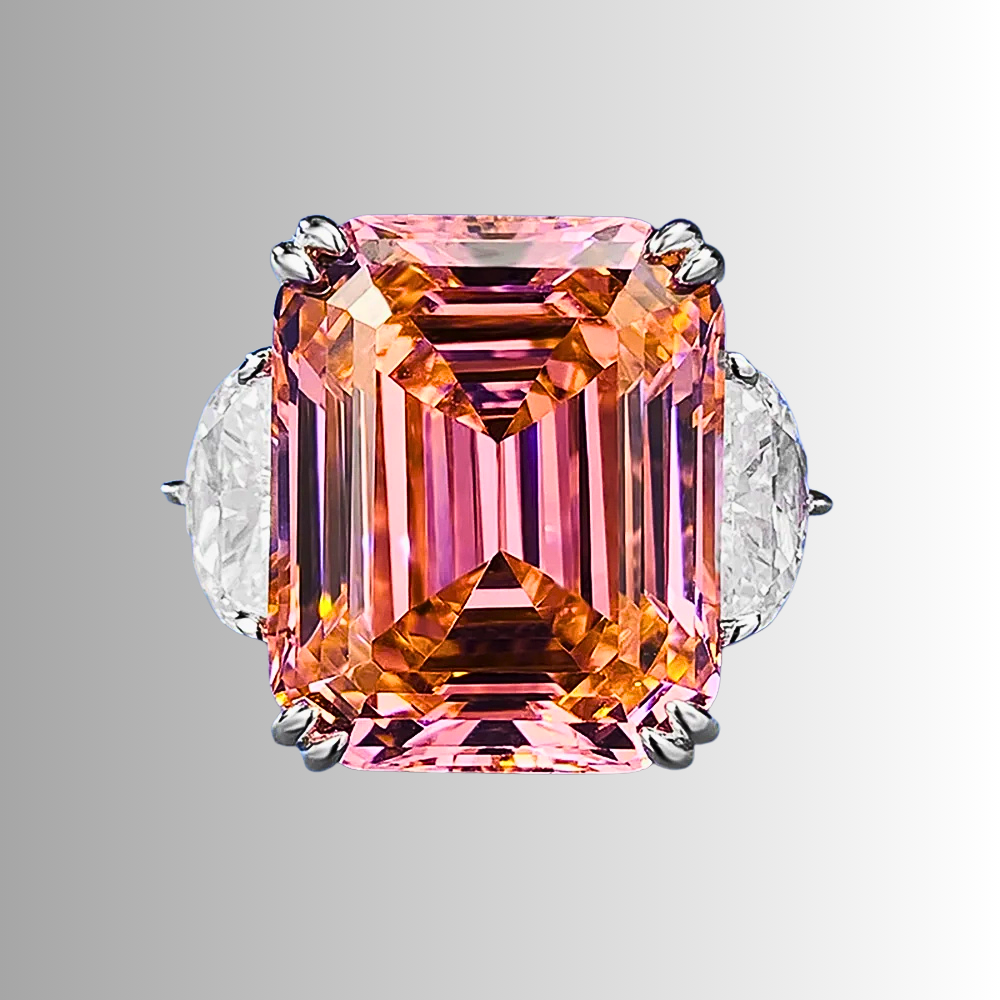Fascione con Tormalina Rosa/Arancio e Diamanti Lab Grown