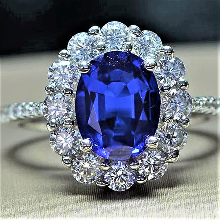 Anillo "Flor Azul" Elegancia italiana atemporal
