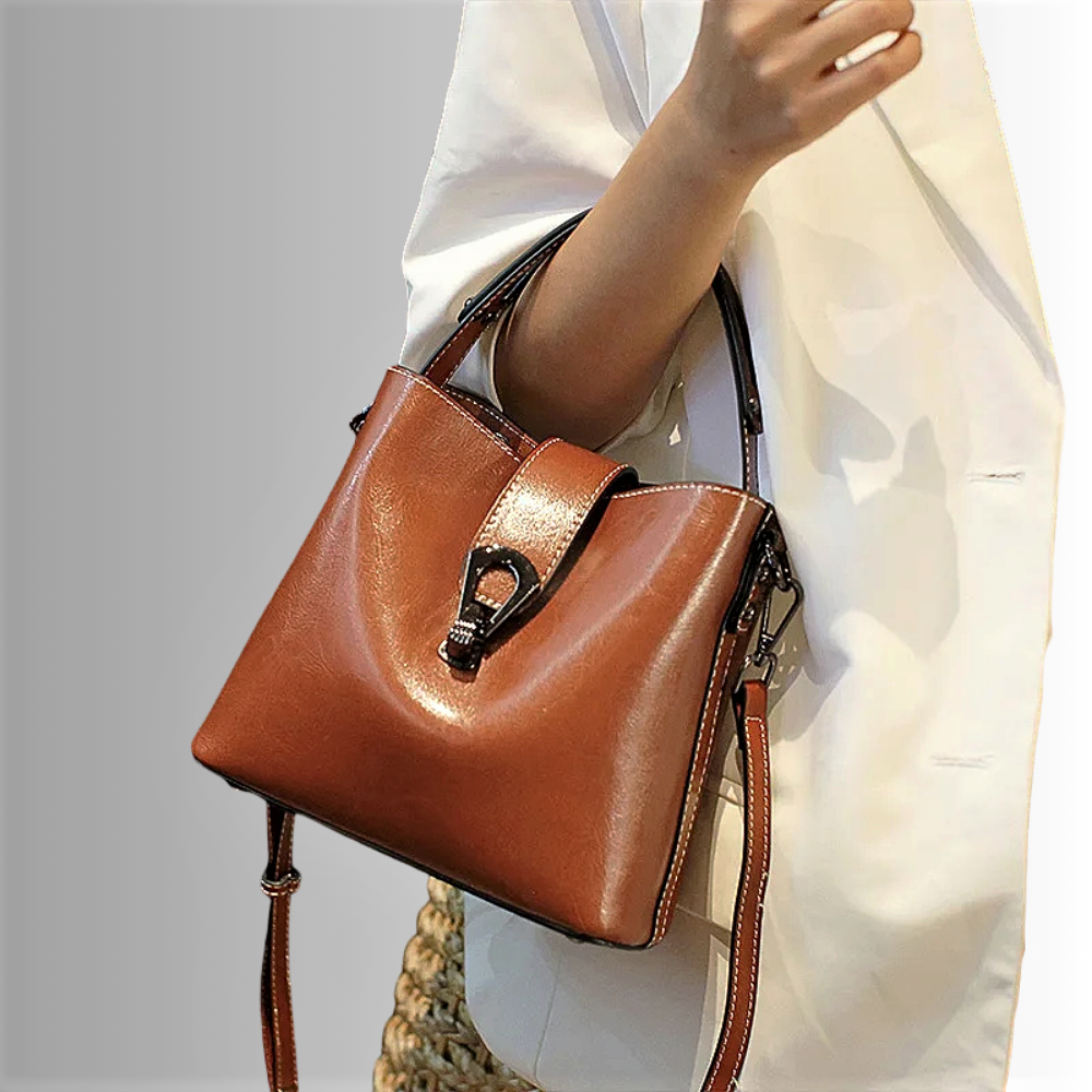 Mini Borsa Quadrata in Crosta di Pelle di Vitellino