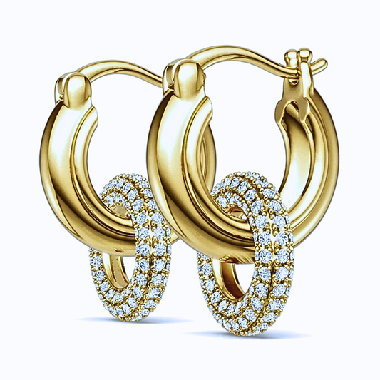 Orecchini ad Anello con Pendente in Moissaniti