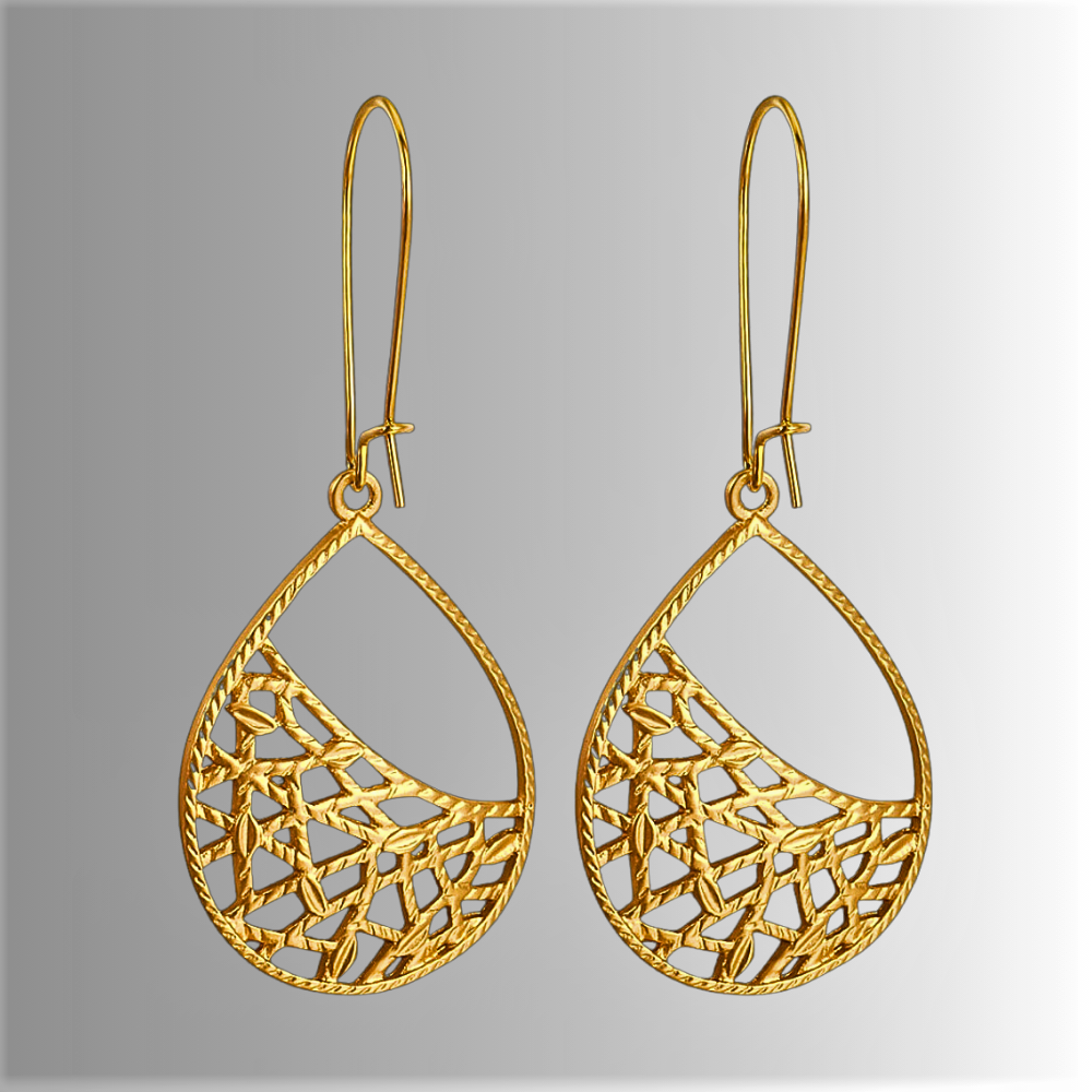 Pendientes de gota de rocío: elegancia geométrica