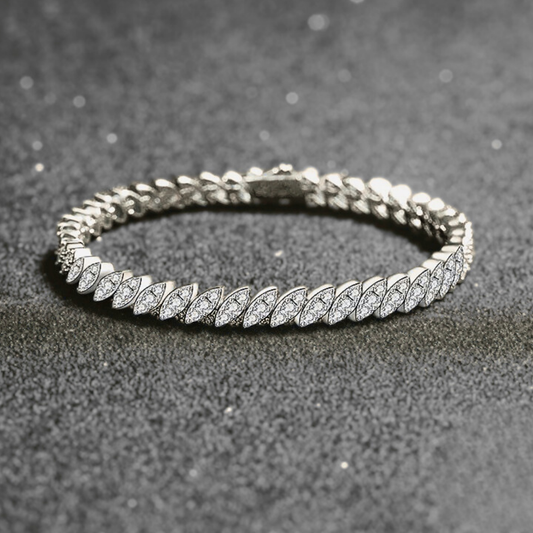 Bracciale Tennis a Foglie di Moissaniti