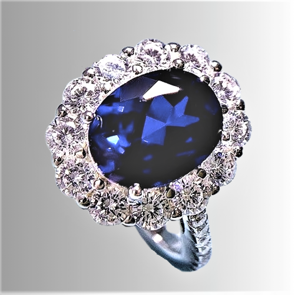 Anillo "Flor Azul" Elegancia italiana atemporal