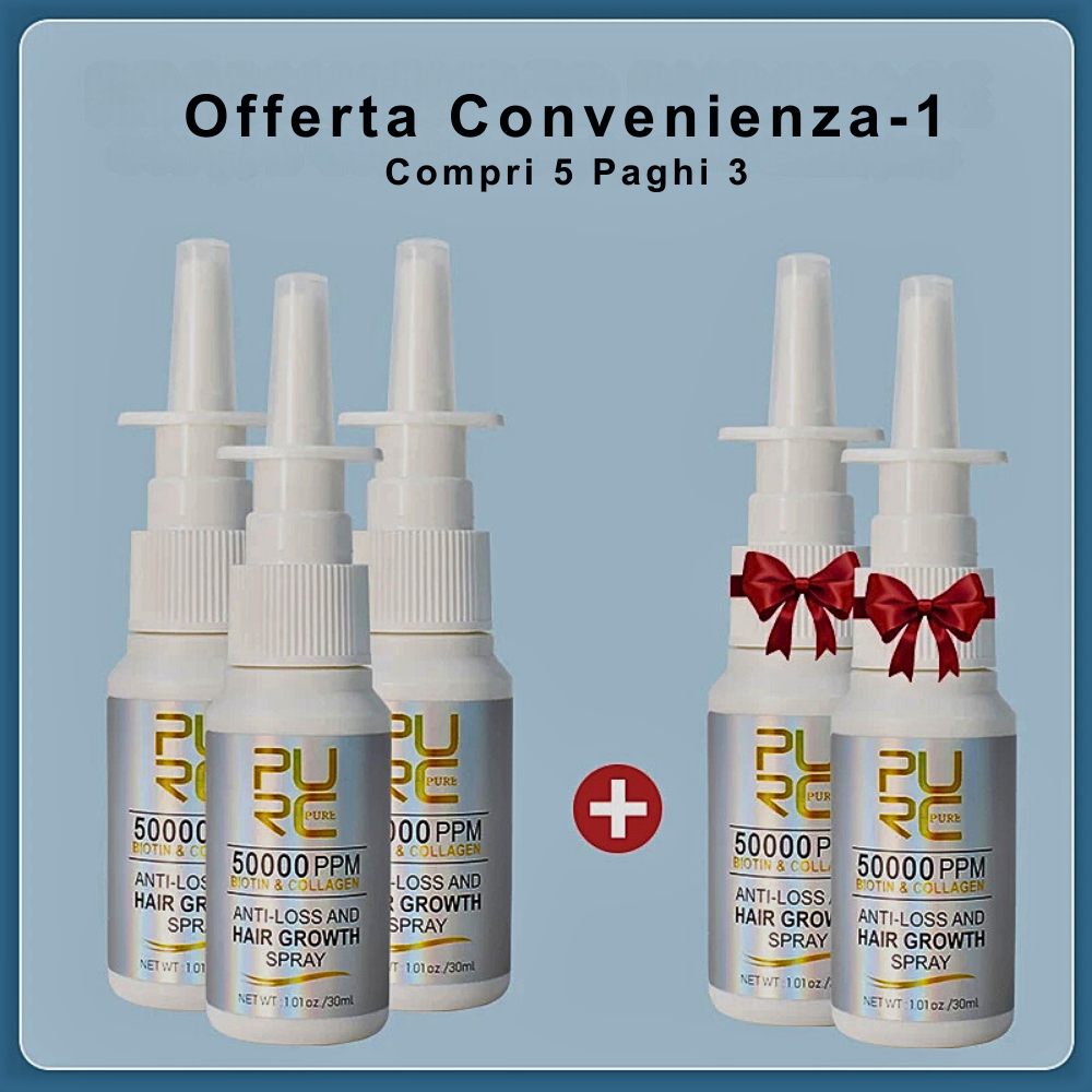 Spray para el crecimiento del cabello con biotina y colágeno