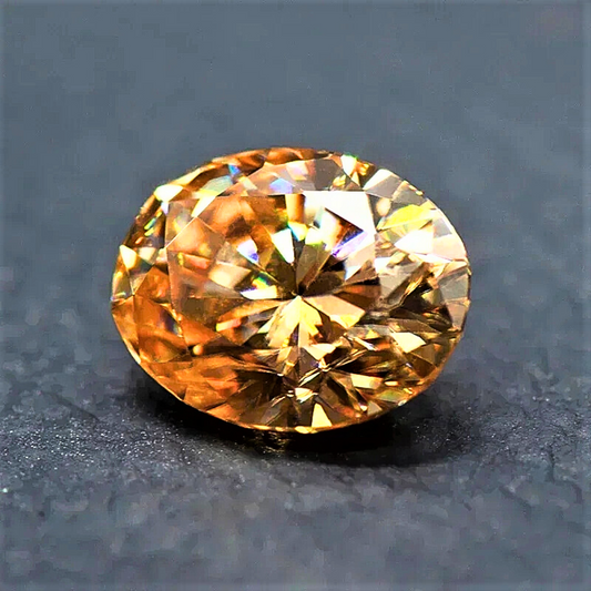 Moissanite Champagne Taglio Ovale Certificata