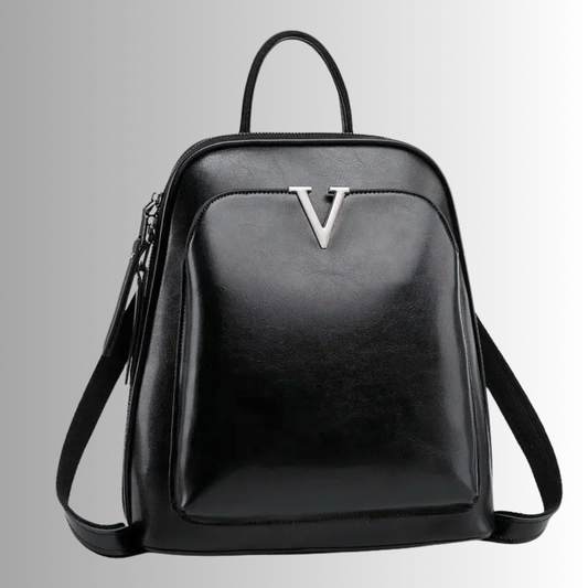 Zaino in Fiore di Pelle di Vitellino Crazy Horse con Tasca Anti Borseggio