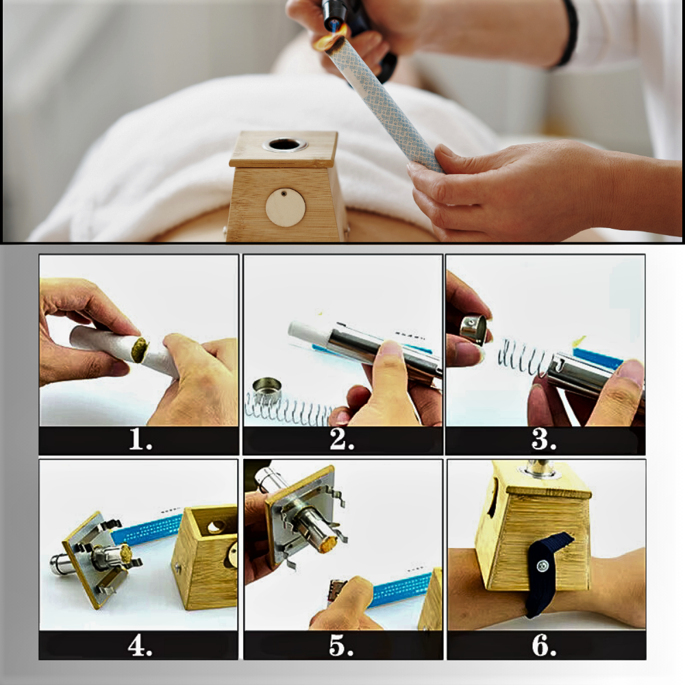 Brasero de moxibustión de madera de bambú: tratamiento natural y seguro para la salud