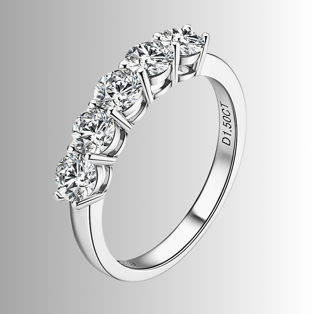 Fedine a due Punte con Moissanite D Color VVS1