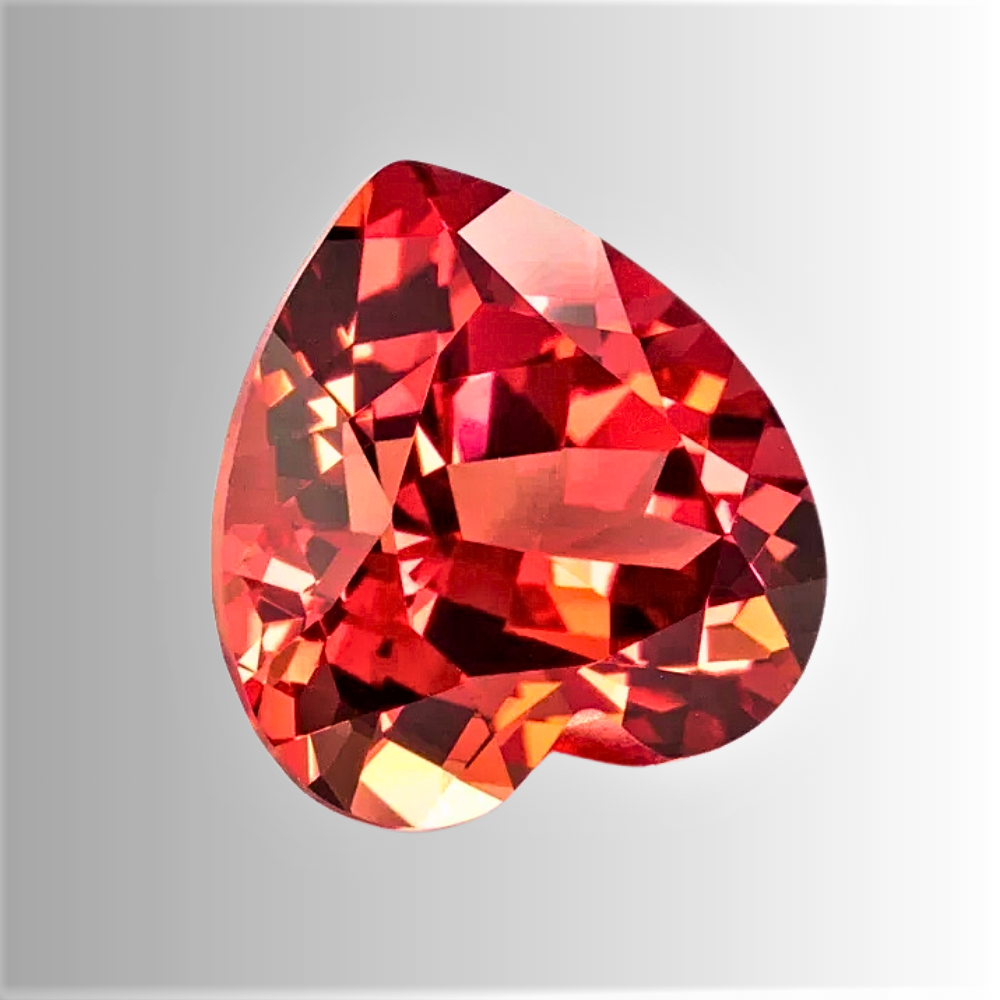 Zaffiro Sunset Lab Grown Taglio Cuore