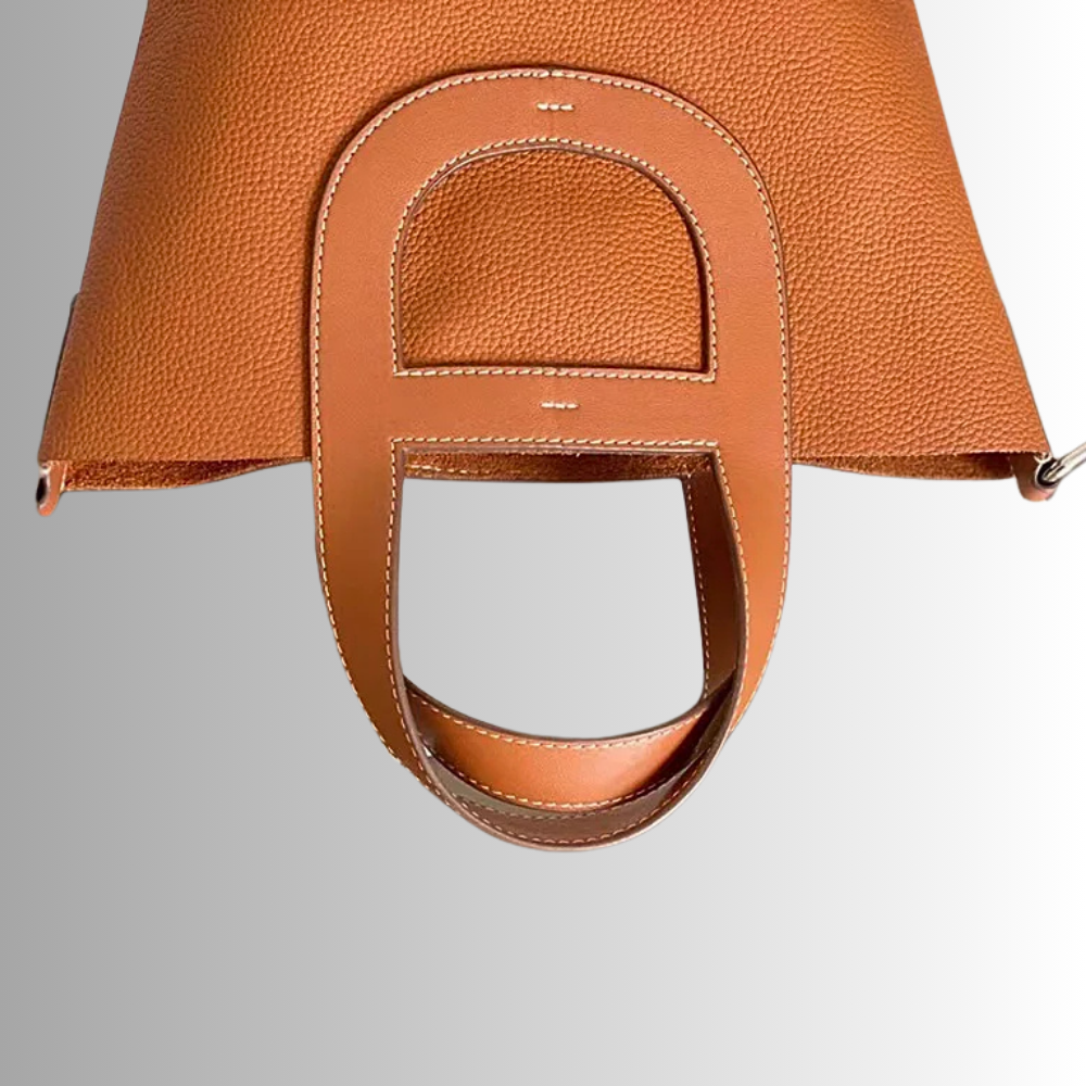 Borsa Tote a Secchiello in Vera Pelle di Vitellino