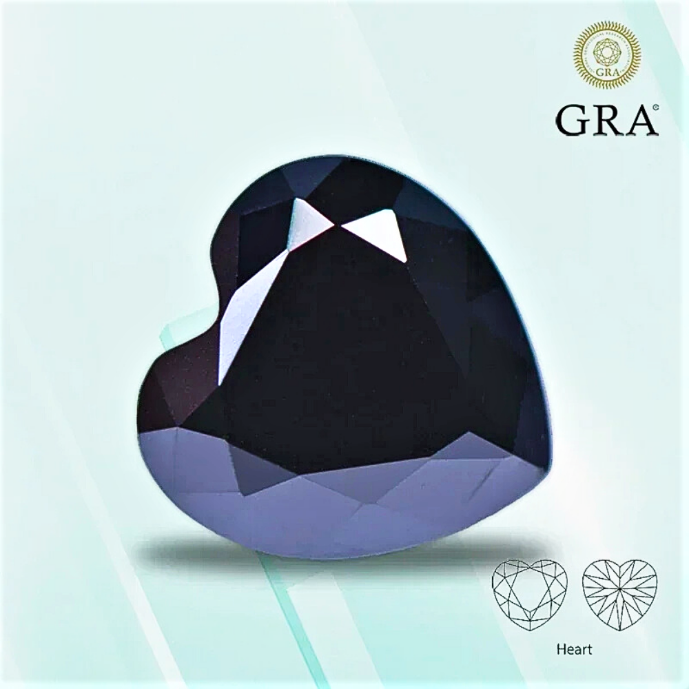 Moissanite Nera Taglio Cuore Certificata