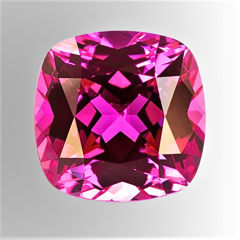 Zaffiro Rosa Intenso Lab Grown Taglio Cuscino Certificato