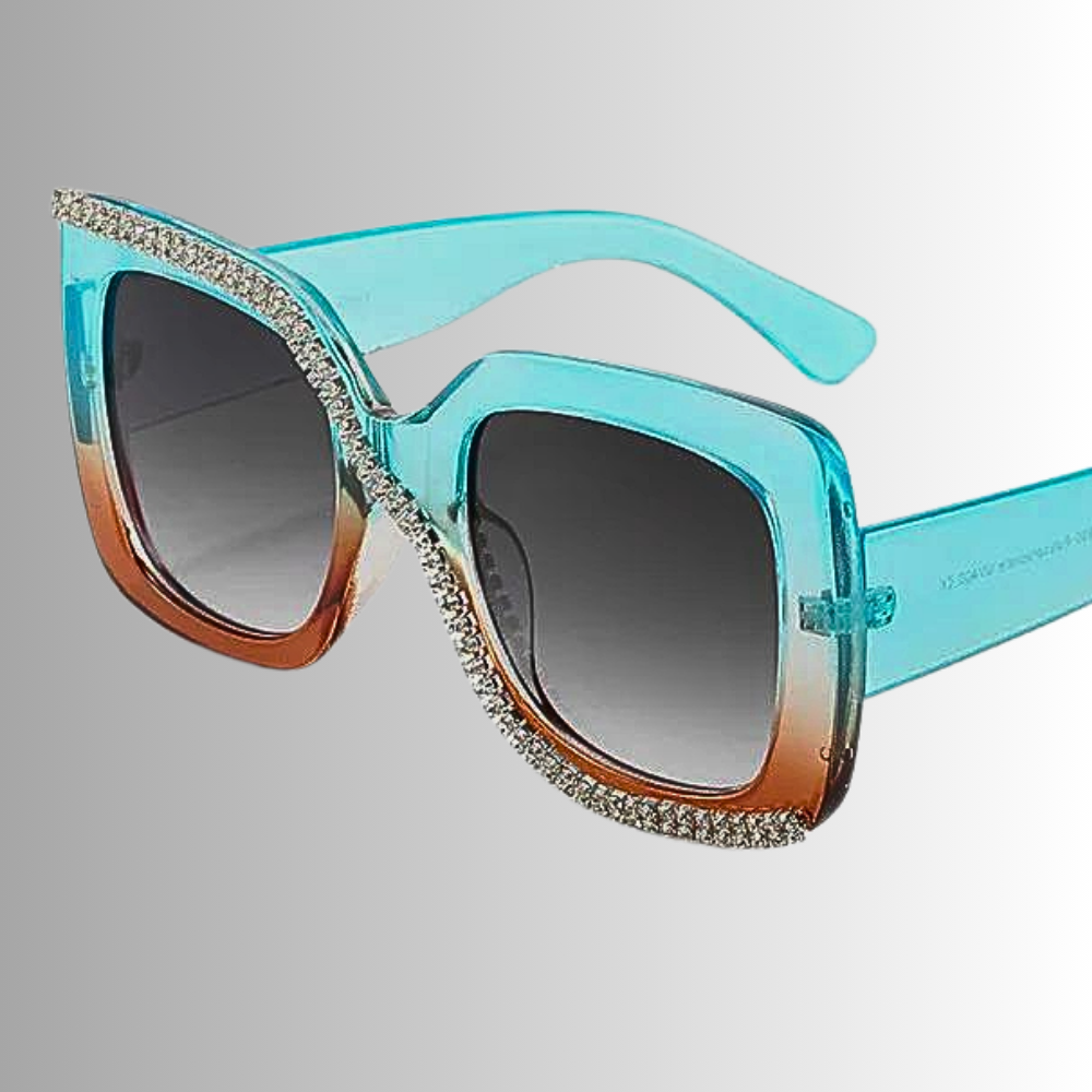 Gafas de sol cuadradas con diamantes de imitación para mujeres atrevidas