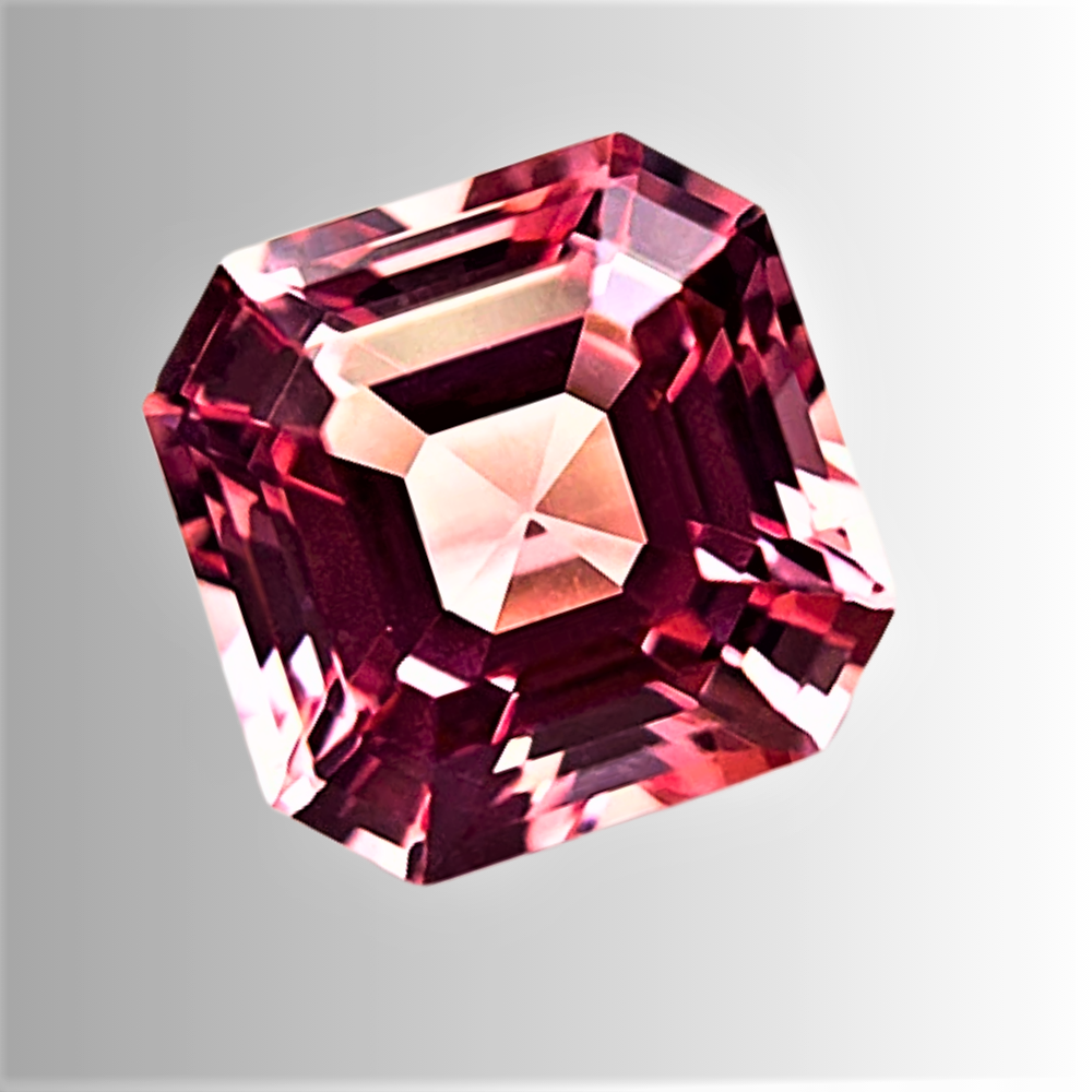 Zaffiro Padparadscha Lab Grown Taglio Asscher Certificato