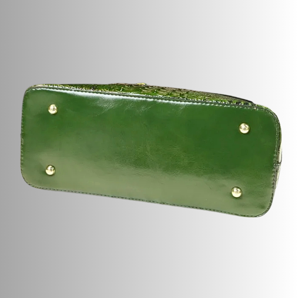 Borsa in Vera Pelle con Lavorazione Coccodrillo
