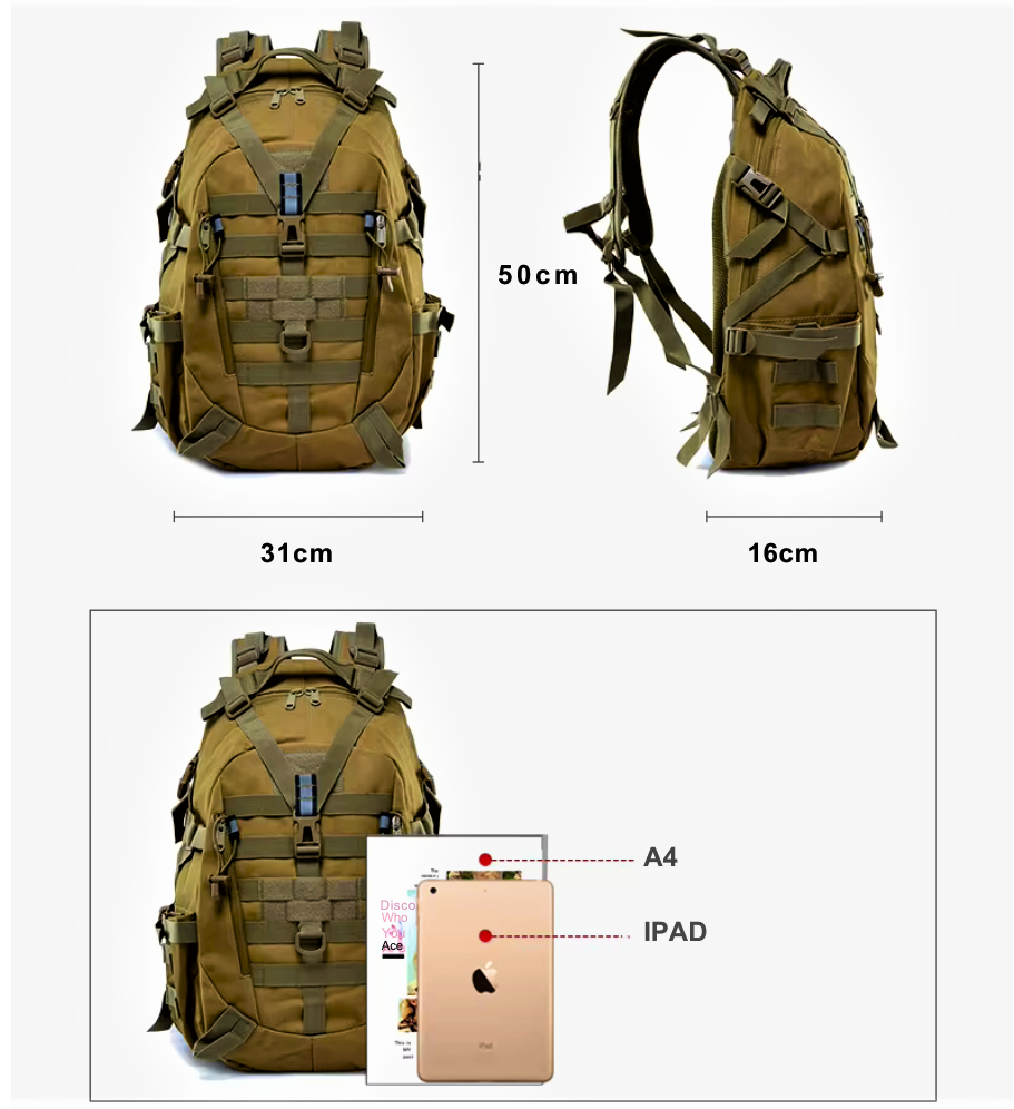 Mochila de viaje de 40 litros: compacta, duradera y lista para cualquier aventura