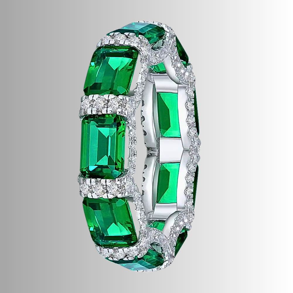 Eternity con Smeraldi Lab Grown Taglio Smeraldo per ct 9,00