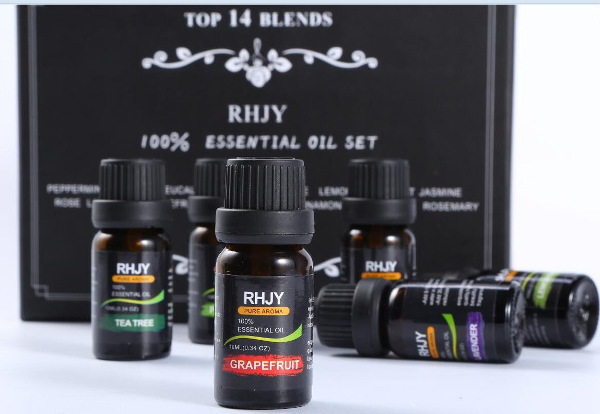 Set di Oli Essenziali 100% Bio per Aromaterapia e Massaggi: Un Arcobaleno di Fragranze per il Tuo Benessere