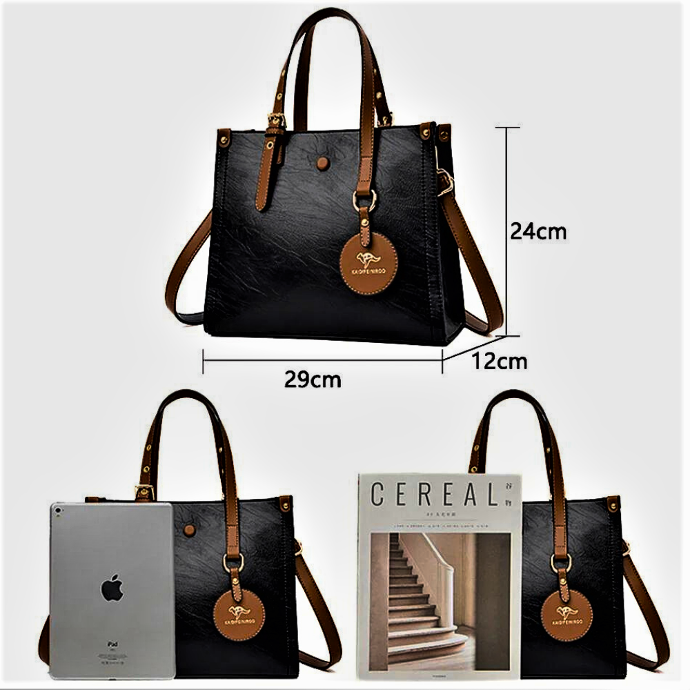 Bolso de piel de vacuno de 3 capas