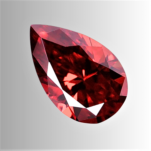 Moissanite Color Granato Taglio Goccia Certificata