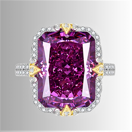 Mini Collezione di Anelli con Pietre Semipreziose Taglio Smeraldo e Brillanti Coltivati