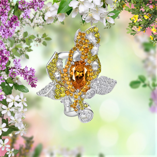 Fascia Fantasia con Citrino Coltivato Taglio Goccia