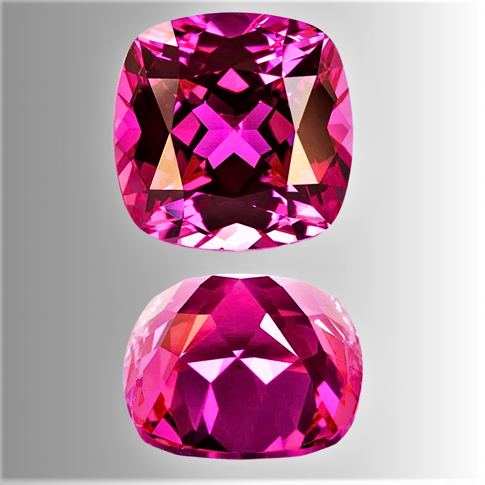 Zaffiro Rosa Intenso Lab Grown Taglio Cuscino Certificato