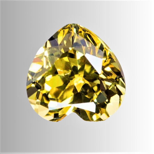 Zaffiro Giallo Lab Grown Taglio Cuore Certificato