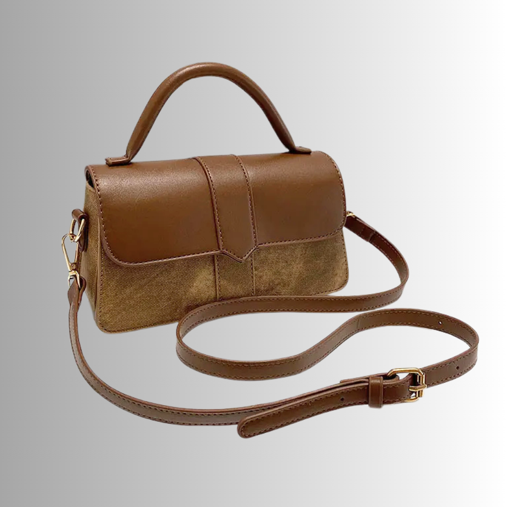 Mini Borsa a Due Tonalità in Similpelle