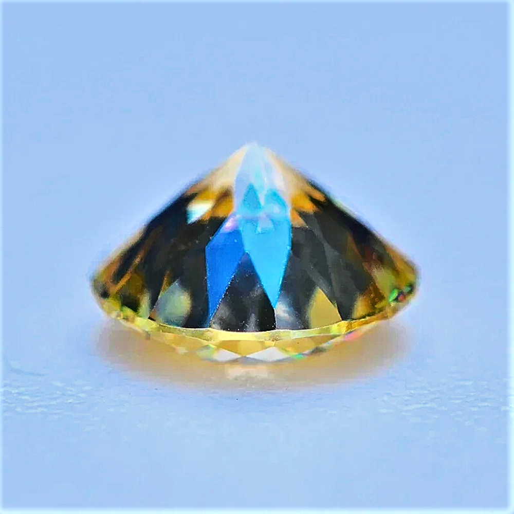 Moissanite Giallo Dorato Taglio Brillante con 100 faccette Certificata