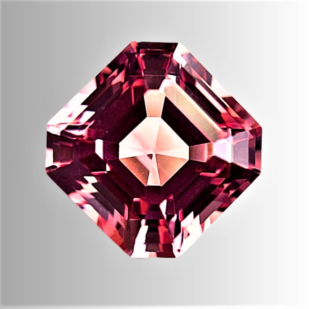 Zaffiro Padparadscha Lab Grown Taglio Asscher Certificato