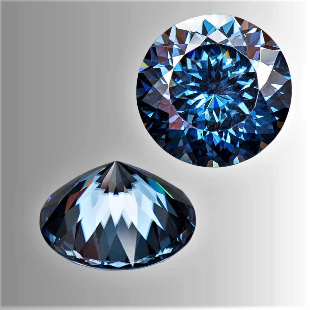Moissanite Royal Blue Taglio Brillante a 100 Faccette Certificata