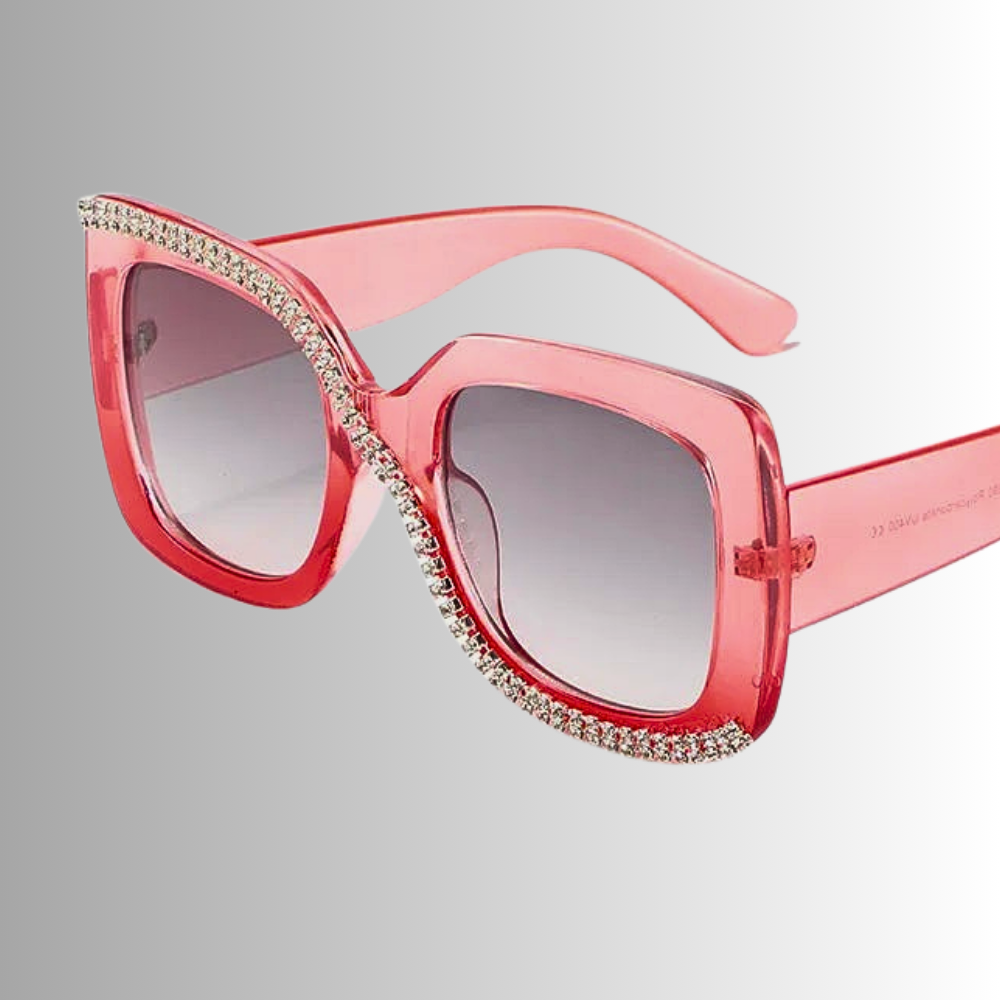 Gafas de sol cuadradas con diamantes de imitación para mujeres atrevidas