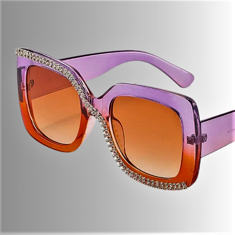 Gafas de sol cuadradas con diamantes de imitación para mujeres atrevidas