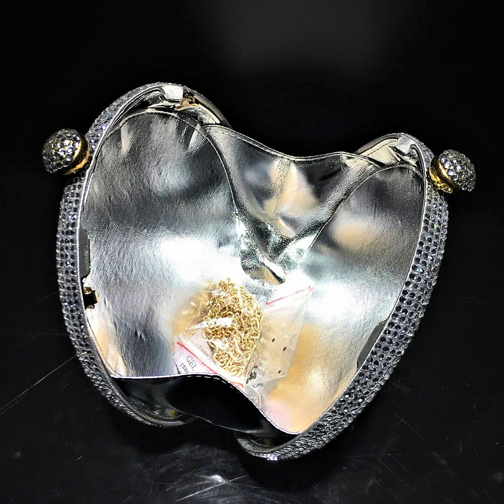 Clutch Rotonda Fatta a Mano con Cristalli Colorati