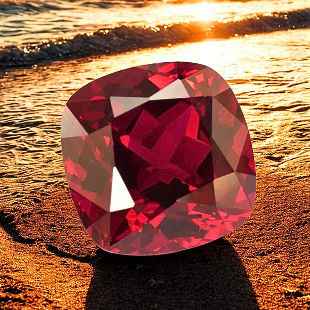 Rubino Lab Grown Taglio Cuscino