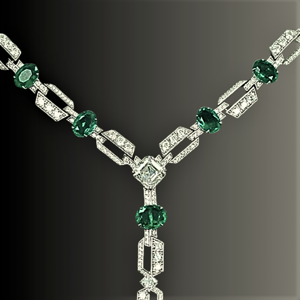 Collana con Smeraldi e Diamanti Coltivati