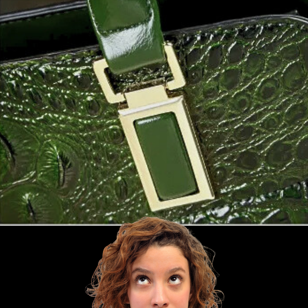 Borsa in Vera Pelle con Lavorazione Coccodrillo