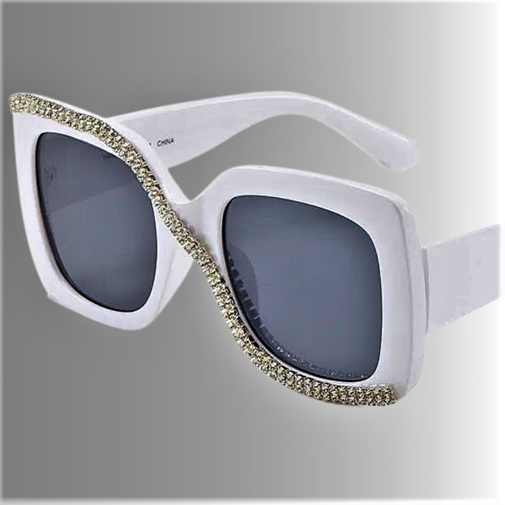 Occhiali da Sole Quadrati con Strass Per Donne Audaci